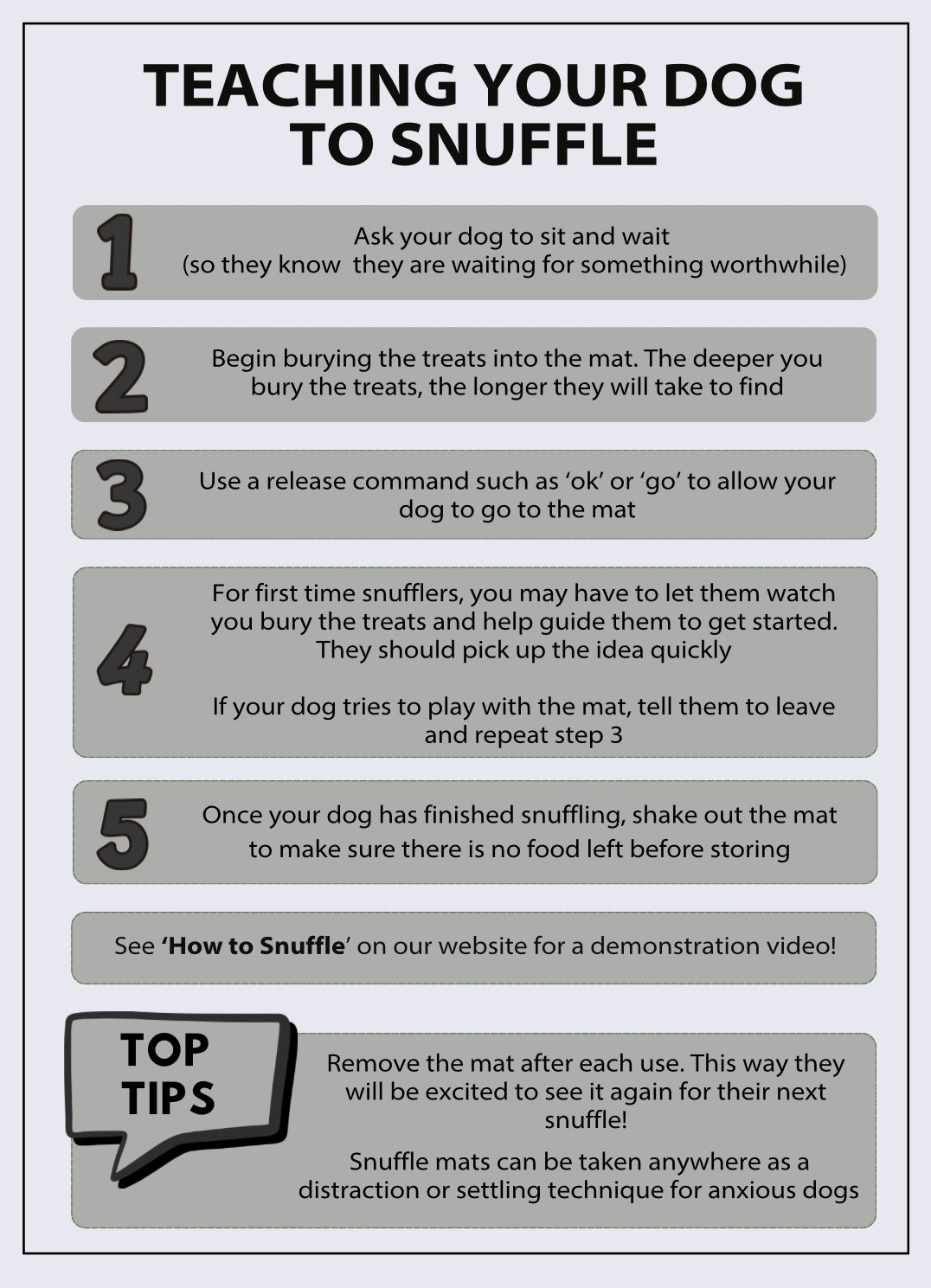 Teaching your dog to snuffle